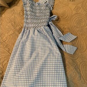 Blue plaid maxi dress